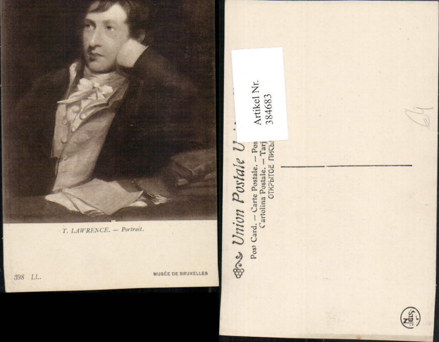 384683,Künstler AK T. Lawrence Musee Bruxelles Portrait Mann Papier