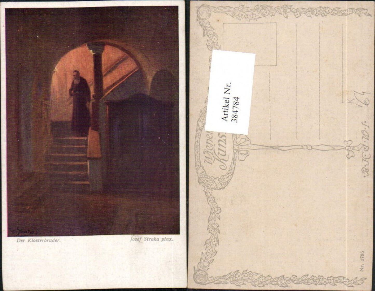 384784,Künstler AK Josef Straka Der Klosterbruder Mönch pub B.K.W.I. 1795