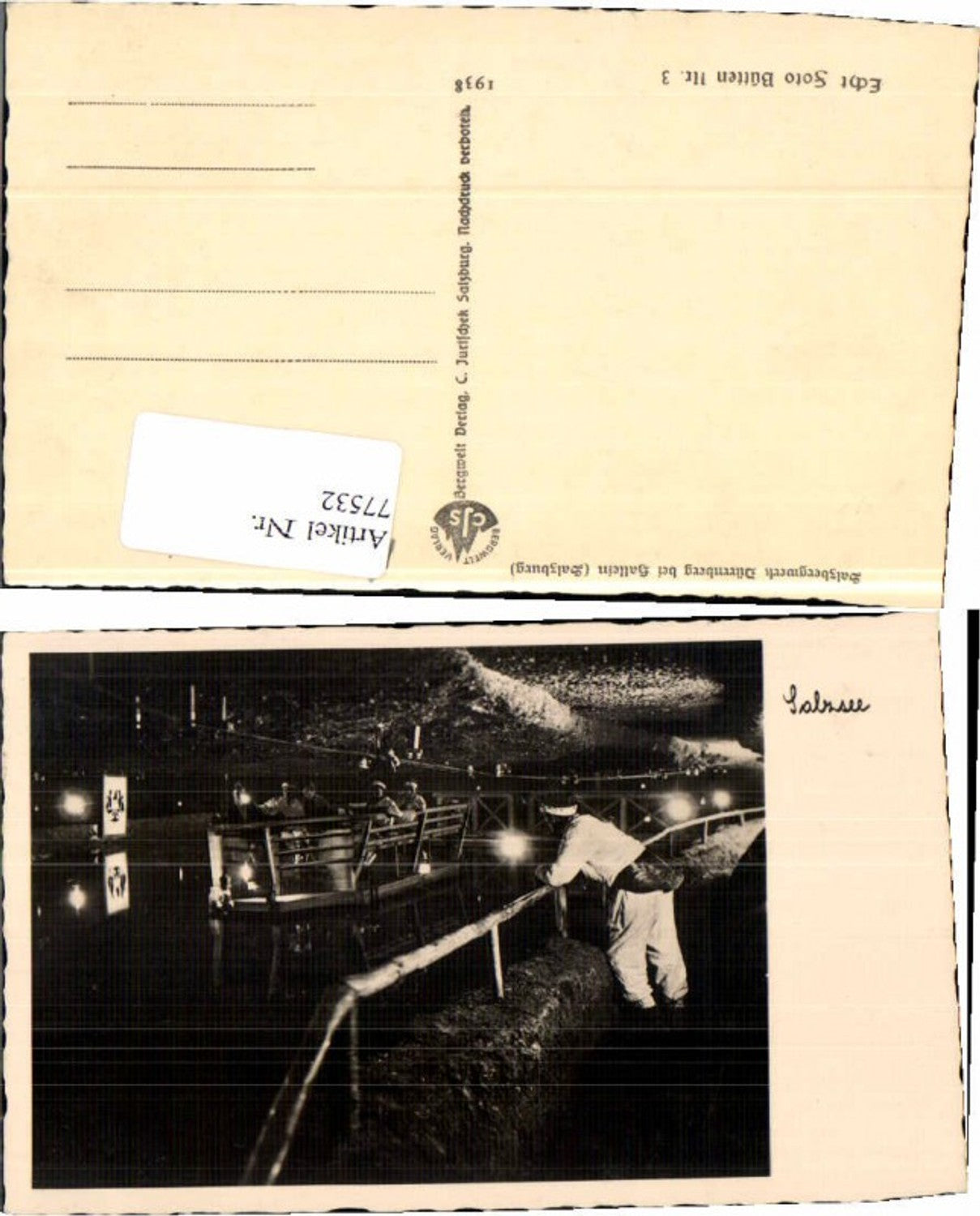 77532,Salzsee in Hallein Dürrnberg Bergbau 1938