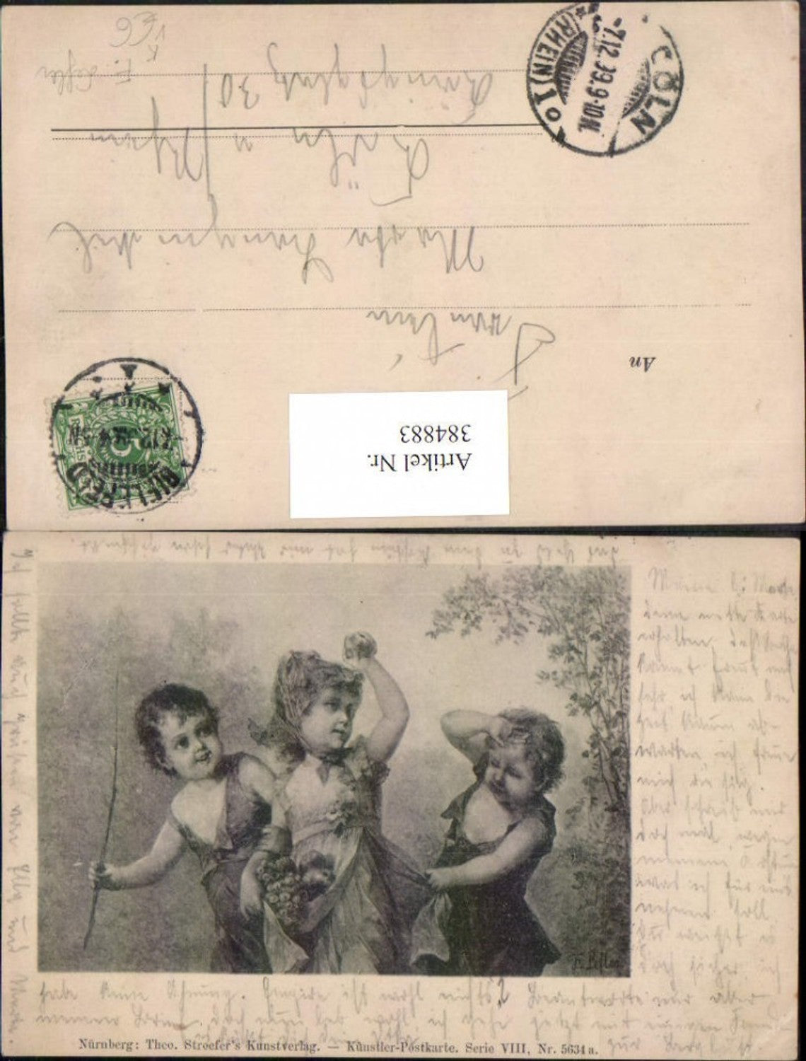 384883,Theo Stroefer 5634a F. Lefler Kinder Mädchen Kleid Apfel Trauben