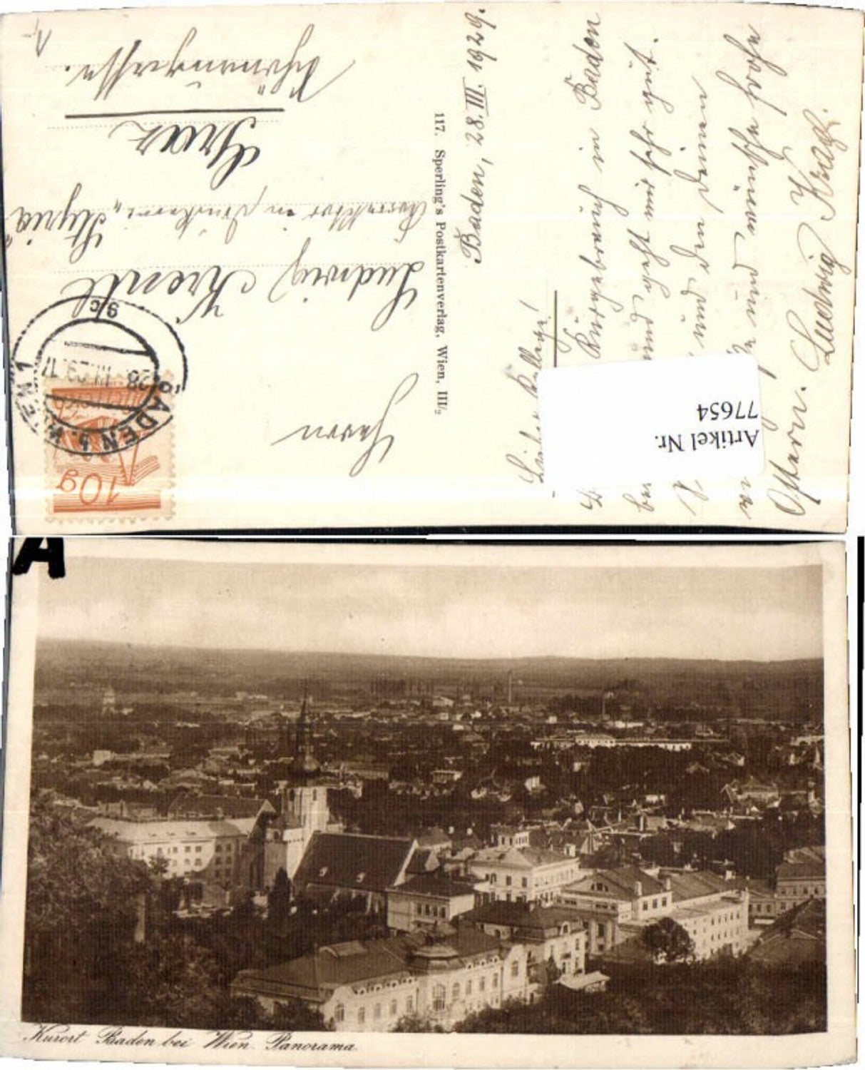 77654,Baden bei Wien Totale 1928