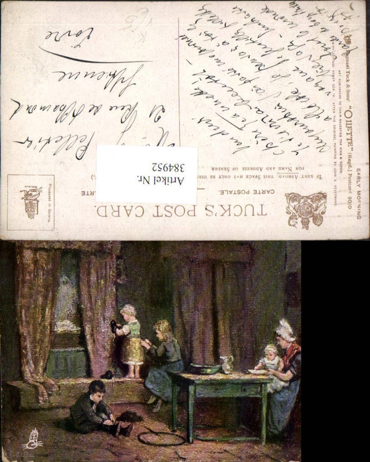 384952,Raphael Tuck & Sons 9010 Künstler John A. Heyerman Early morning Familie