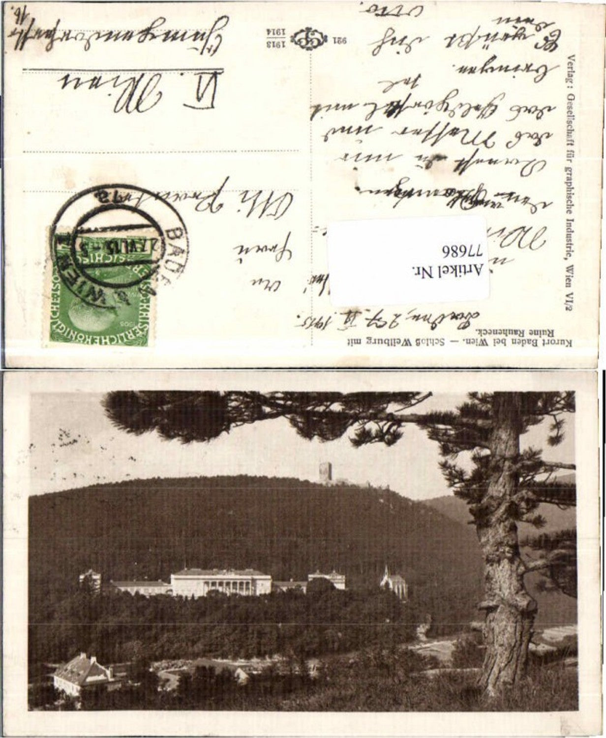 77686,Baden bei Wien Helenental m. Ruine 1913