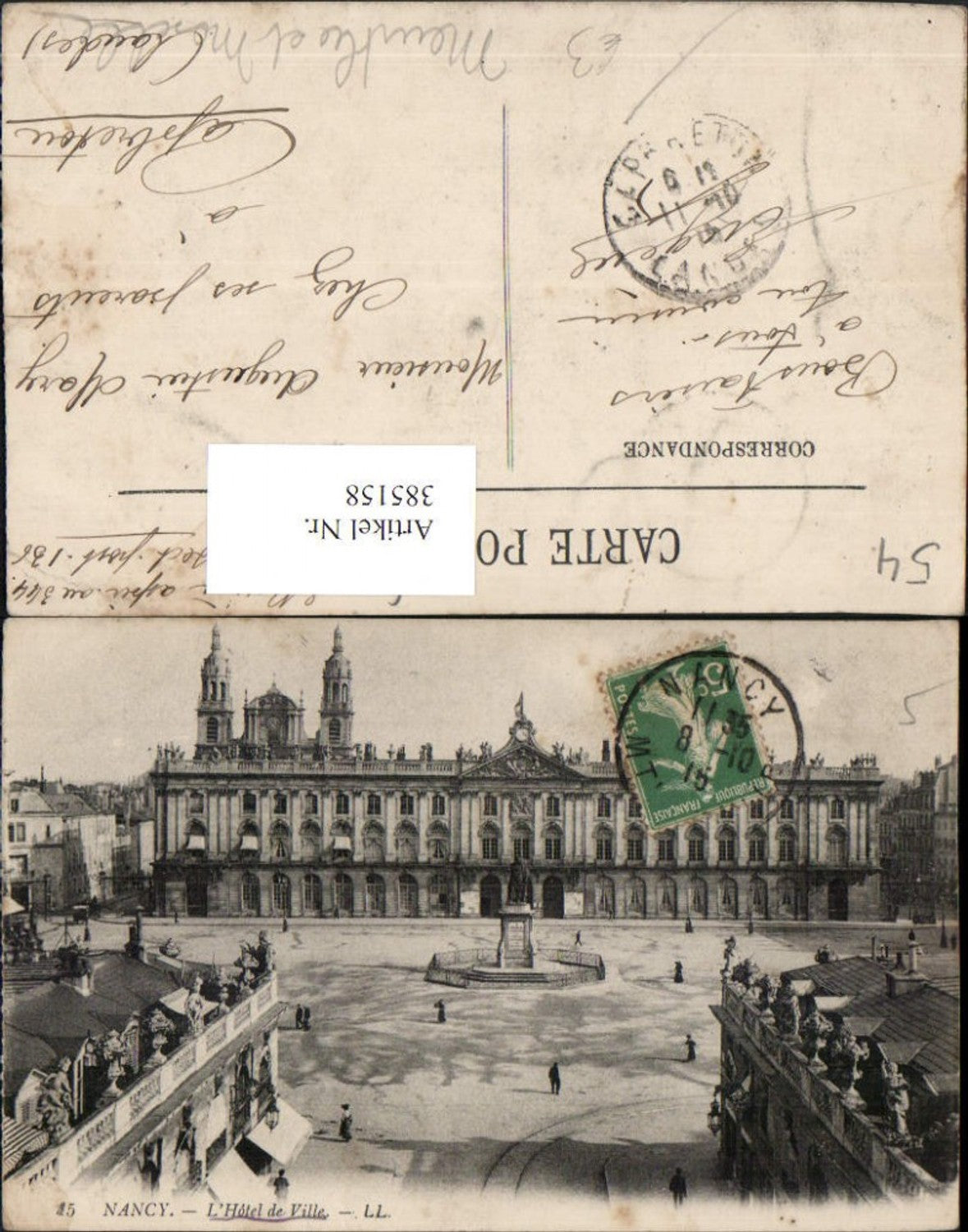 385158,Lothringen Meurthe-et-Moselle Nancy L'Hotel de Ville Rathaus Gebäude