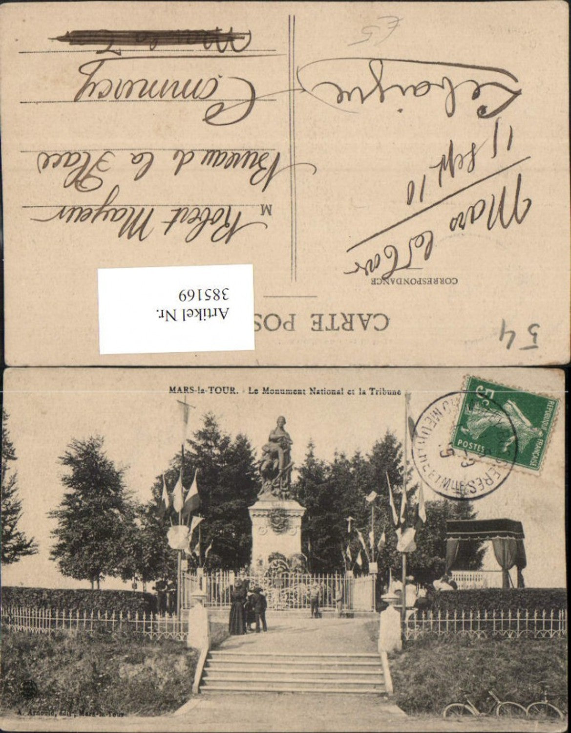 385169,Lothringen Meurthe-et-Moselle Mars-la-Tour Monument National et la Tribune