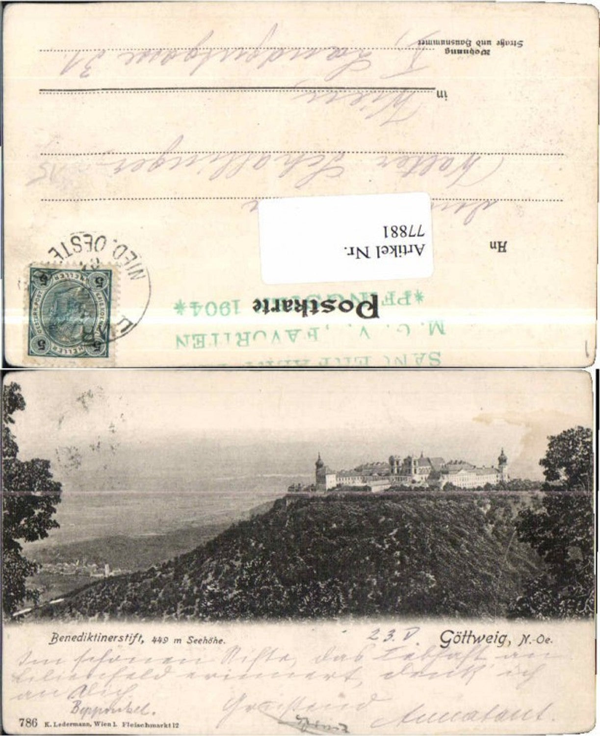 77881,Göttweig i.d. Wachau Ledermann 786 1904