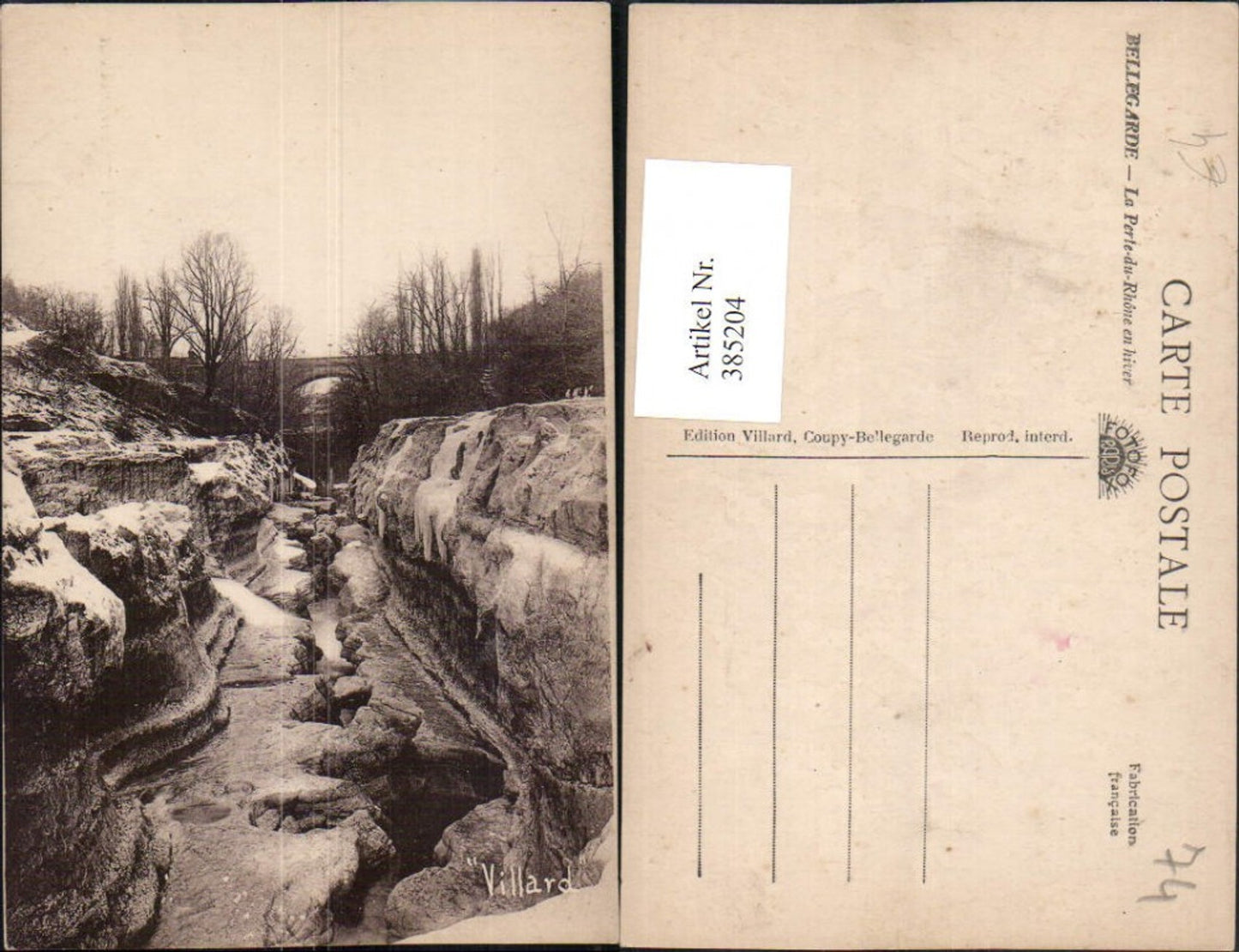 385204,Rhone-Alpes Ain Bellegarde-sur-Valserine La Perte-du-Rhone Schlucht Brücke