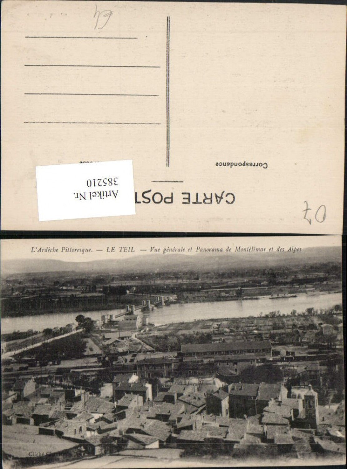 385210,Rhone-Alpes Ardeche Le Teil Vue generale et Panorama de Montelimar Totale