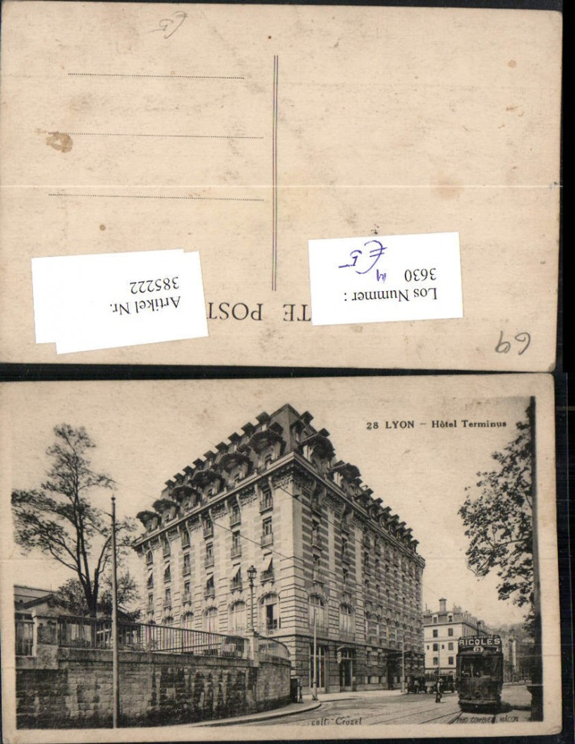 385222,Rhone-Alpes Rhone Lyon Hotel Terminus Straßenbahn Linie 13