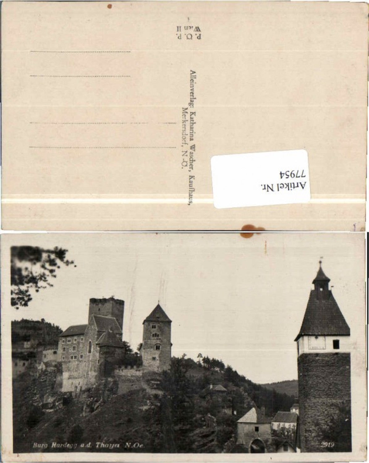 77954,Burg Hardegg a.d. Thaya 1935
