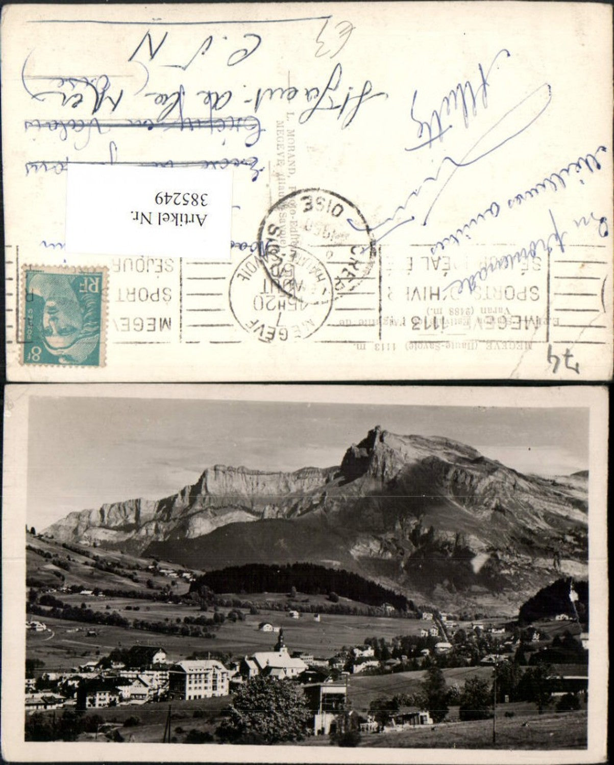 385249,Rhone-Alpes Haute-Savoie Megeve Station Estivale et Aiguille dfe Varan Totale Bergkulisse