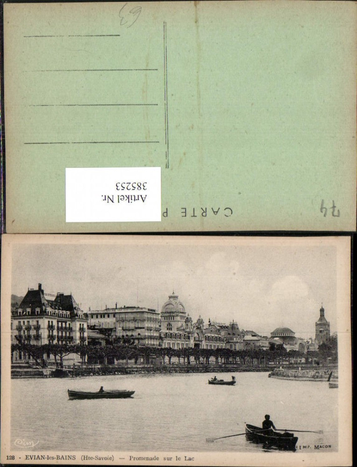 385253,Rhone-Alpes Haute-Savoie Evian-les-Bains Promenade sur le Lac Teilansicht Ruderboote