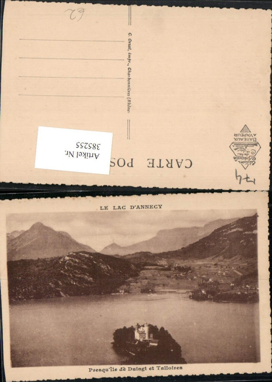 385255,Rhone-Alpes Haute-Savoie Lac Annecy Presquile de Duingt et Talloires Schloss Bergkulisse