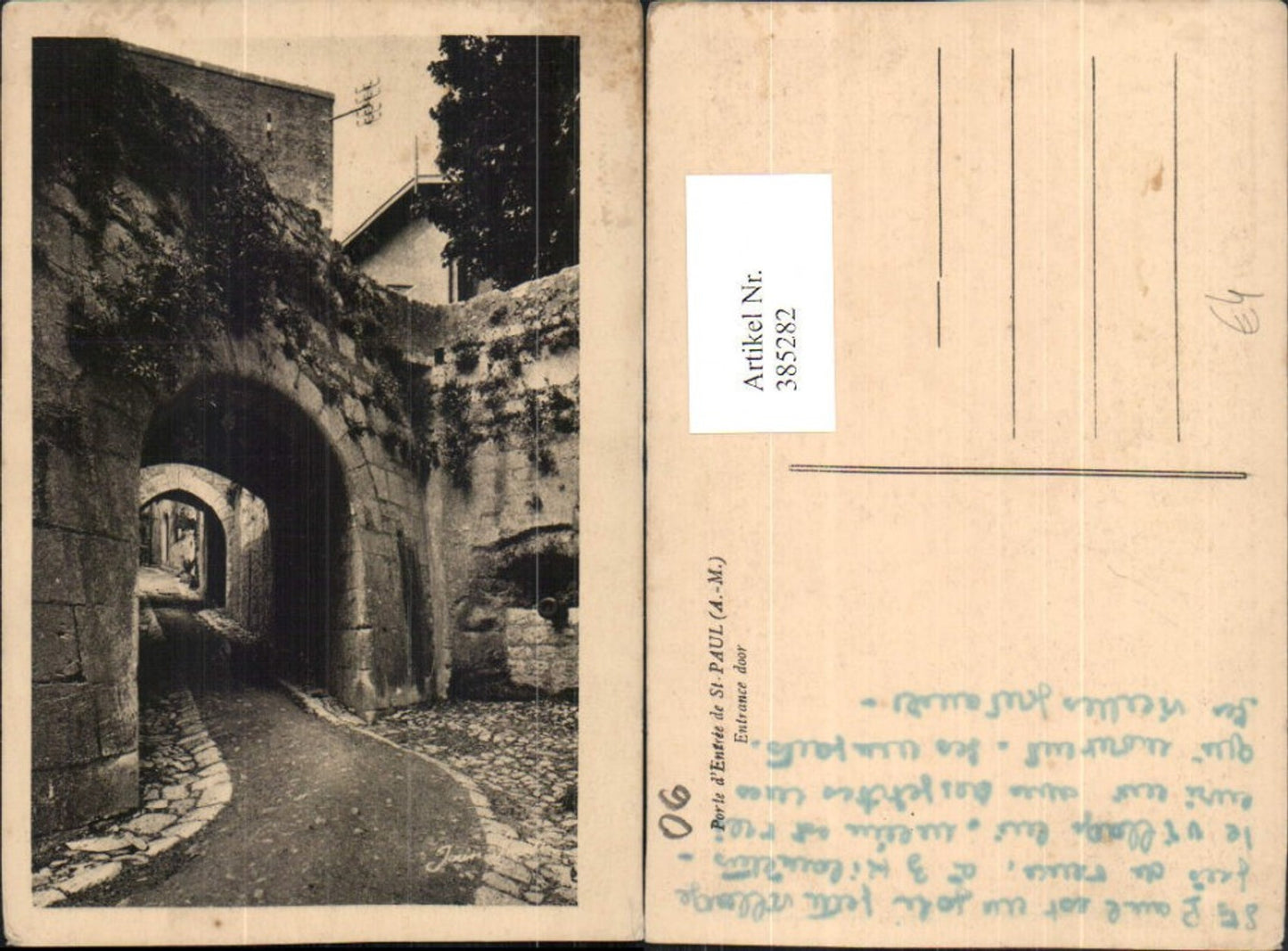 385282,Provence-Alpes-Cote-Azur Alpes-Maritimes Porte Entree de St-Paul Tor Gasse