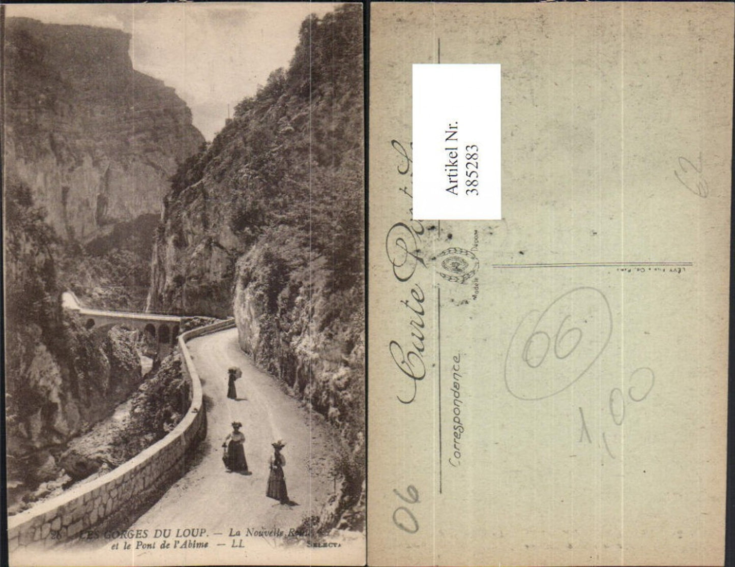385283,Provence-Alpes-Cote-Azur Alpes-Maritimes Gorges du Loup La Nouvelle Route et Pont Abime