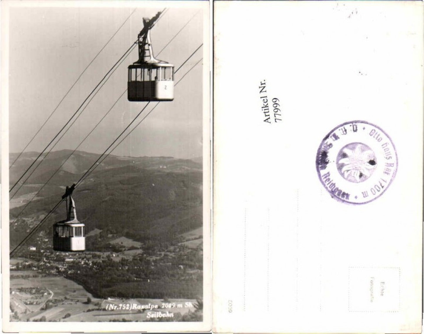 77999,Raxalpe Gondel Bergbahn Seilbahn Reichenau Rax
