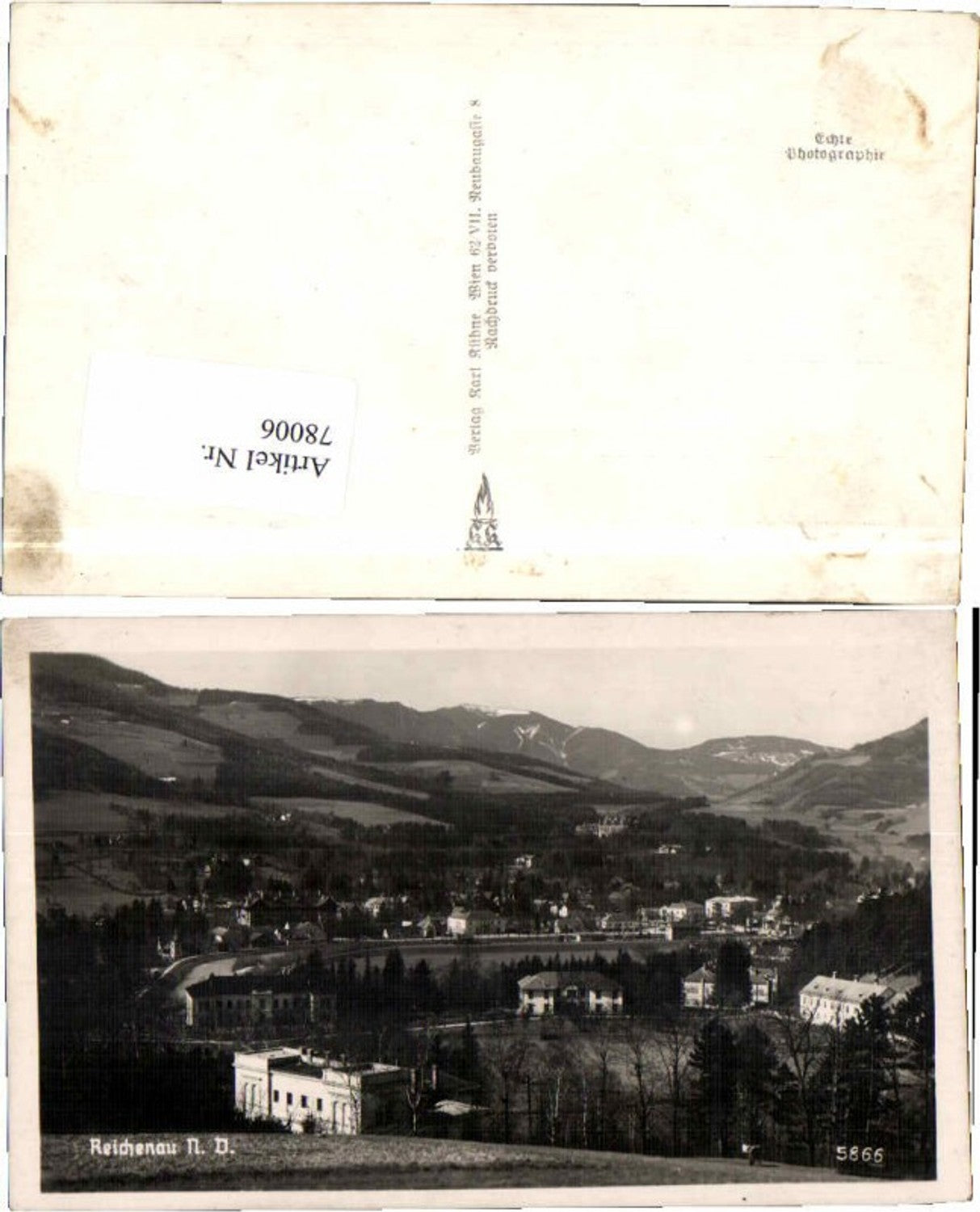 78006,Reichenau Fotokarte Ortsrand 1938