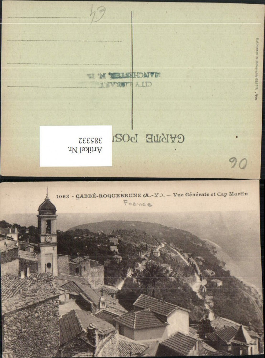 385332,Provence-Alpes-Cote-Azur Alpes-Maritimes Cabbe-Roquebrune Vue Generale et Cap Martin