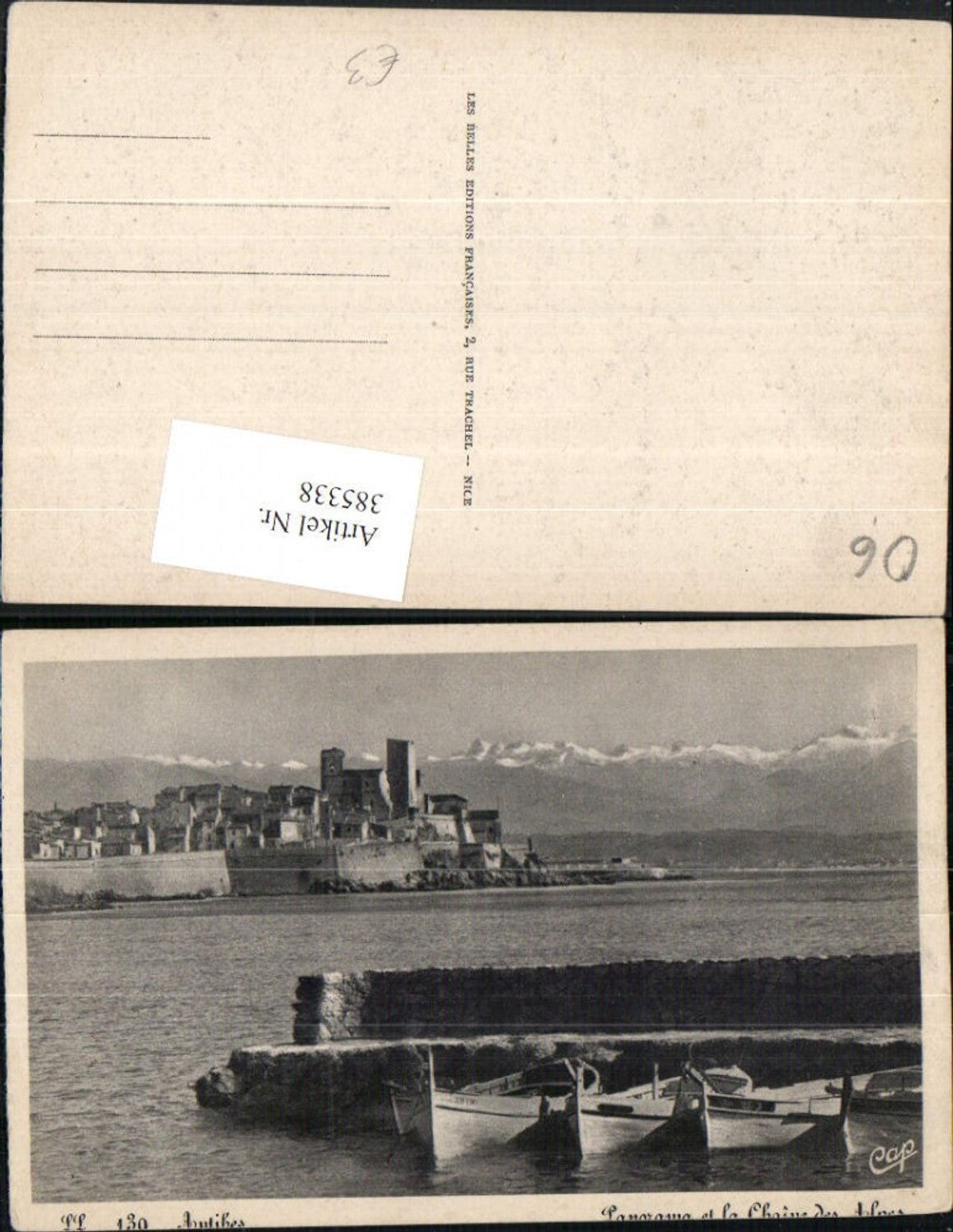 385338,Provence-Alpes-Cote-Azur Alpes-Maritimes Antibes Panorama Teilansicht Bergkulisse