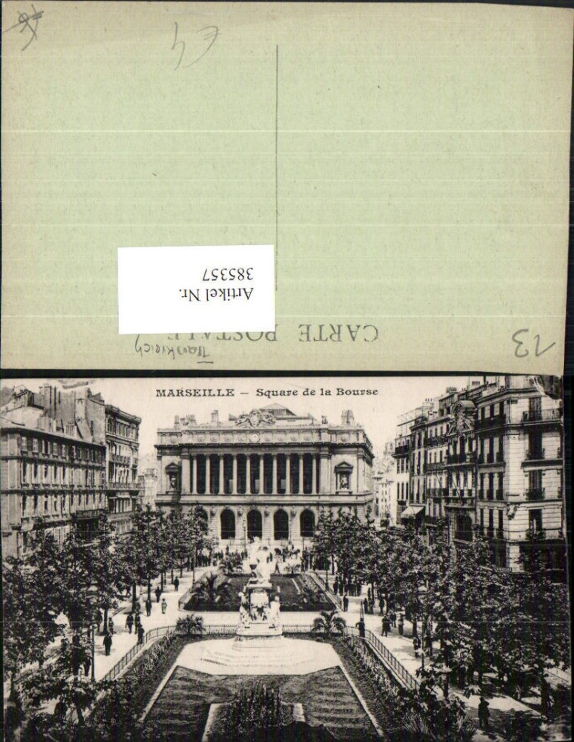 385357,Provence-Alpes-Cote-Azur Bouches-de-Rhone Marseille Square de la Bourse Platz Börse