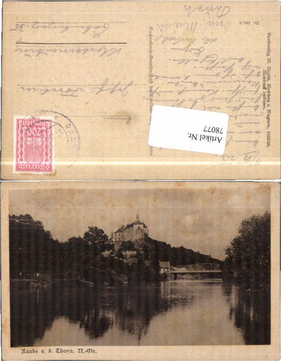 78077,Raabs a.d. Thaya Fluss Partie 1925