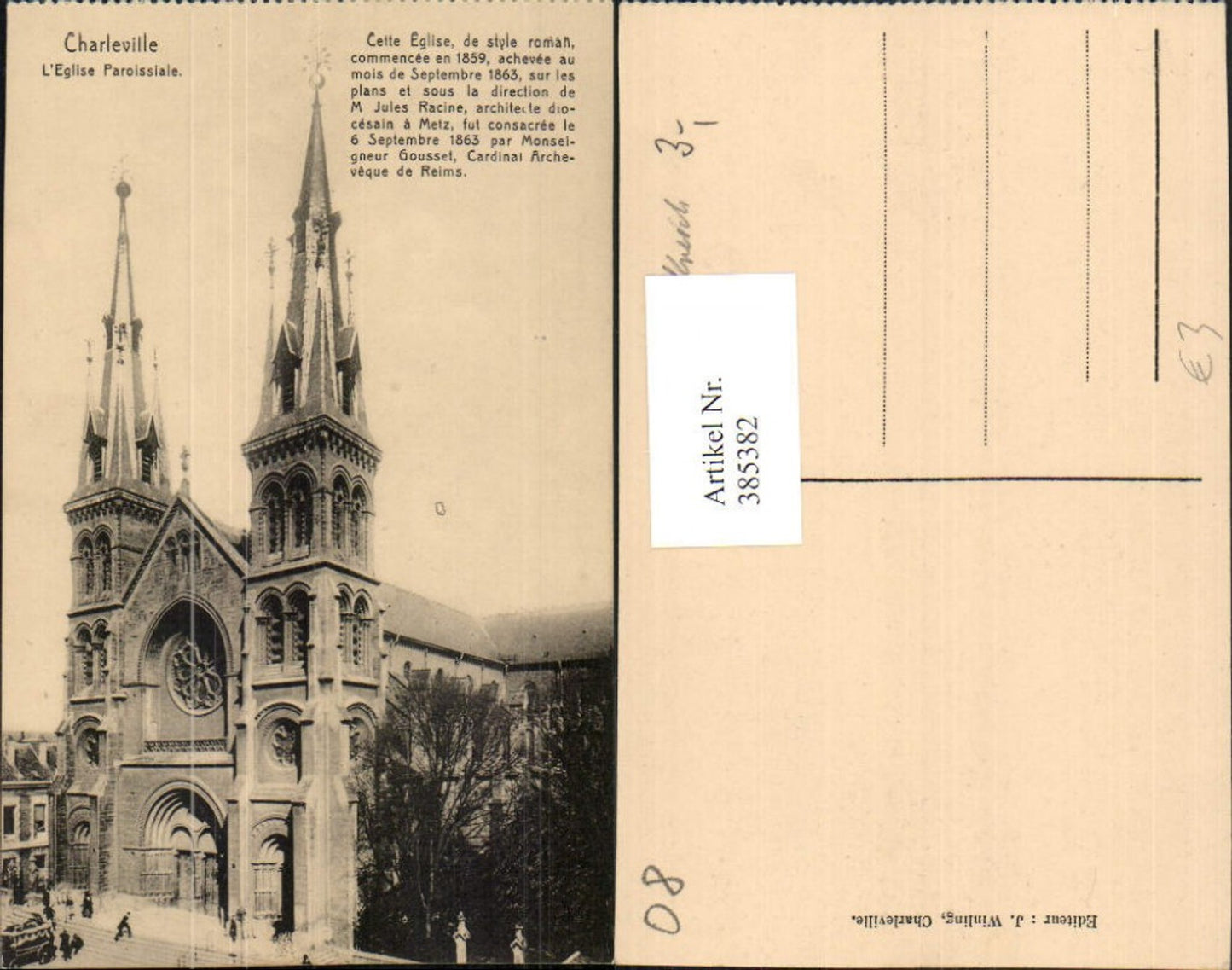 385382,Champagne-Ardenne Ardennes Charleville L'Eglise Paroissiale Kirche