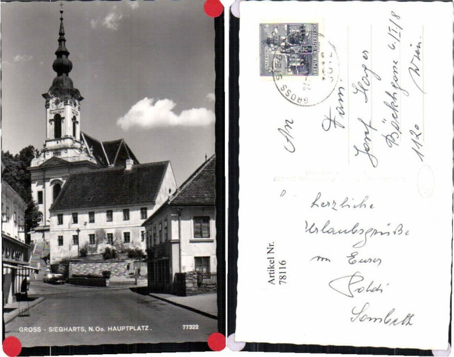 78116,Gross Siegharts Hauptplatz Oldtimer Ledermann 77322