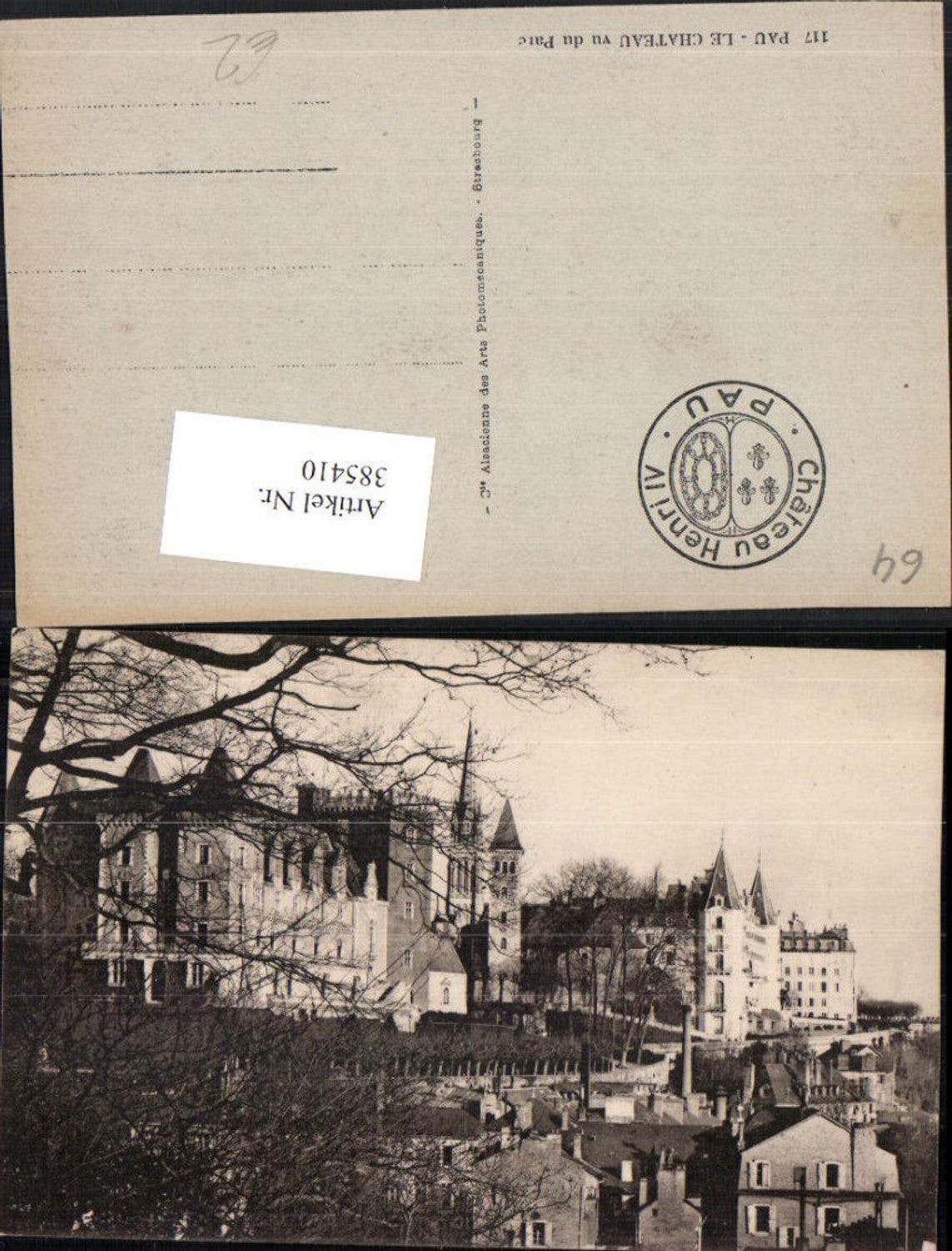 385410,Aquitanien Pyrenees-Atlantiques Pau Le Chateau vu du Parc Schloss