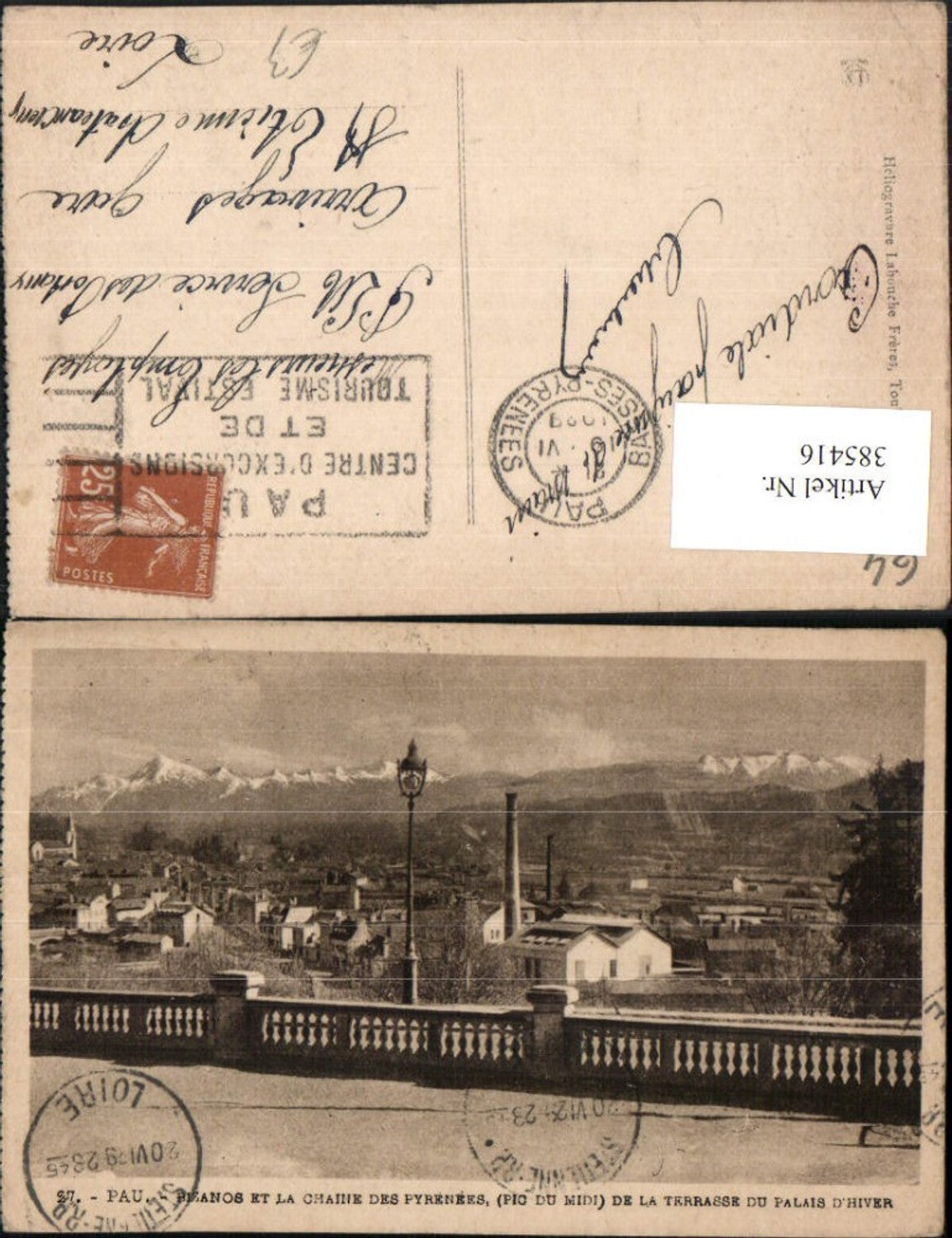 385416,Aquitanien Pyrenees-Atlantiques Pau Biganos et la Chaine des Pyrenees Totale Bergkulisse