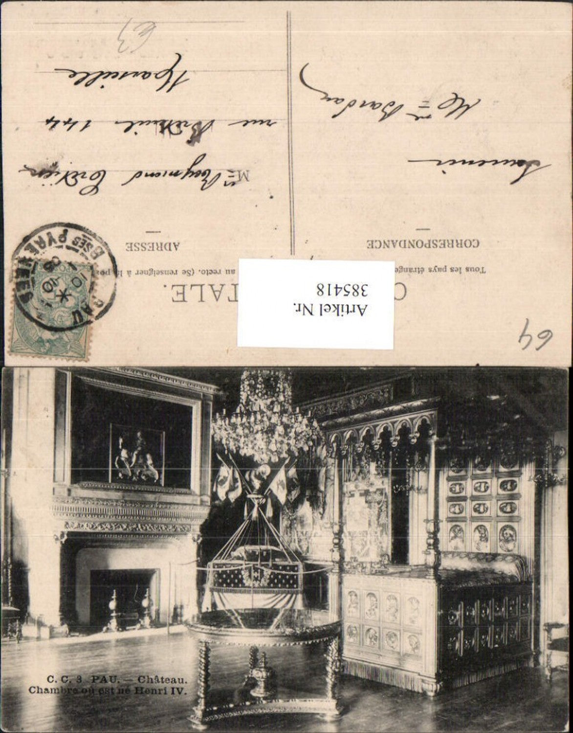385418,Aquitanien Pyrenees-Atlantiques Pau Chateau Chambre Henri IV Schloss Zimmer