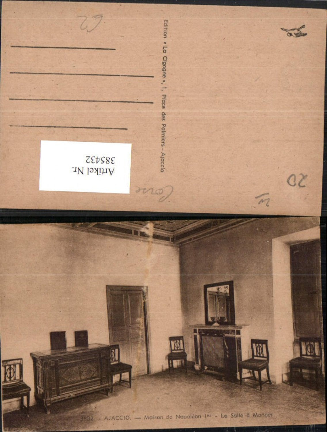 385432,Korsika Corse-du-Sud Ajaccio Maison de Napoleon La Salle a Manger Innenansicht