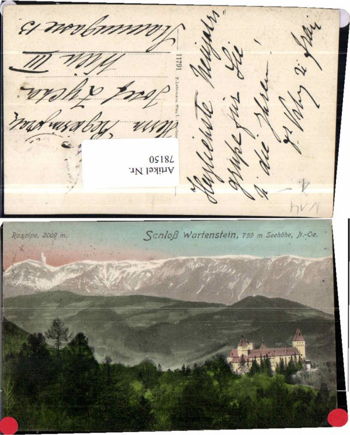 78150,Schloss Wartenstein b. Gloggnitz Rax Ledermann 11791