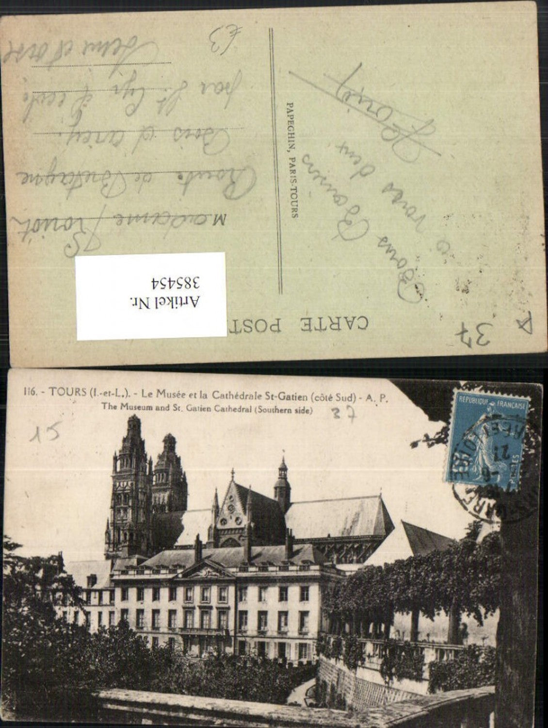385454,Centre Indre-et-Loire Tours Le Musee et la Cathedrale St-Gatien Museum Kirche