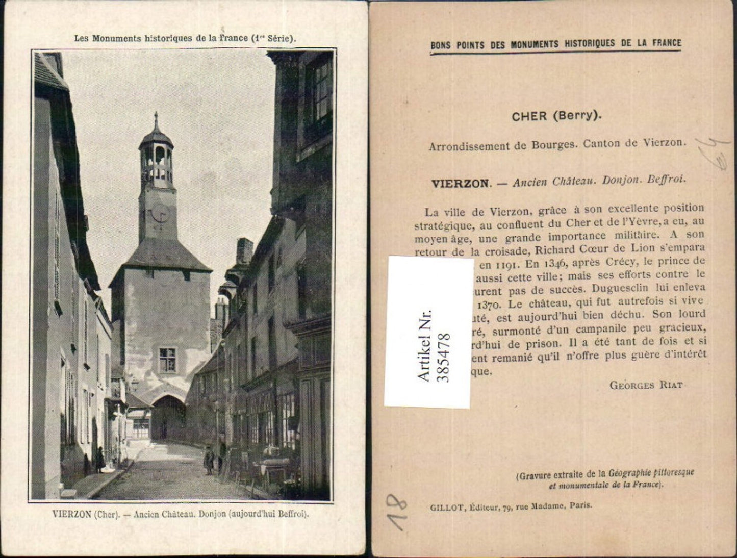 385478,Centre Cher Vierzon Ancien Chateau Donjon Gasse Tor Turm