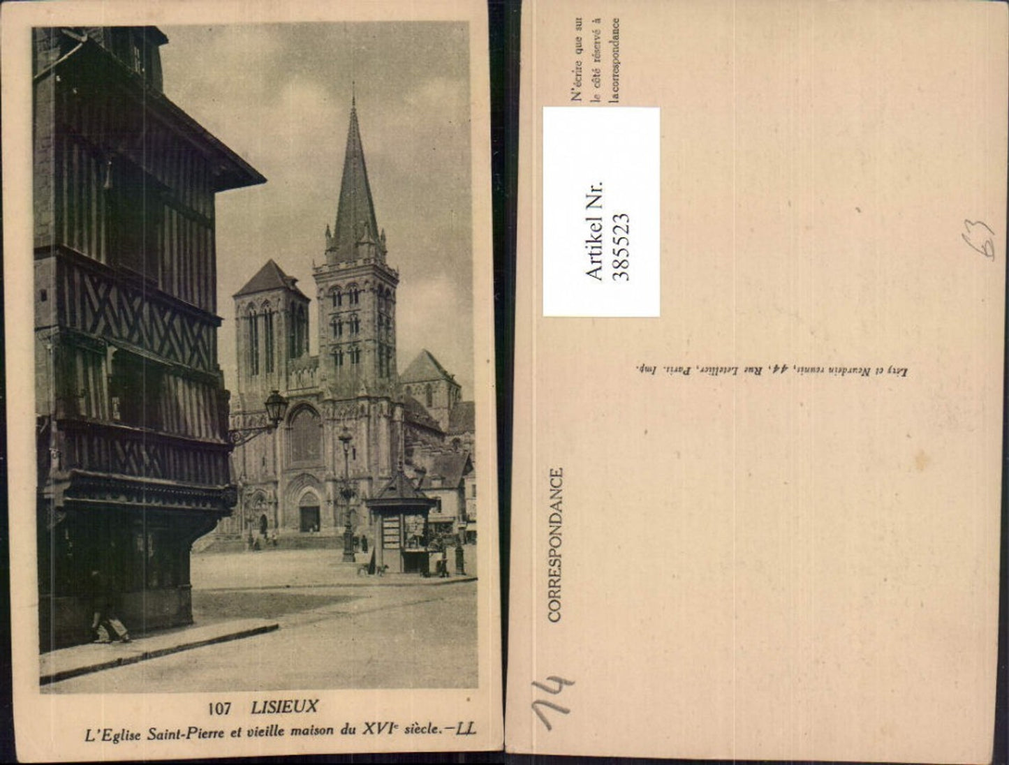 385523,Basse-Normandie Calvados Lisieux L'Eglise Saint-Pierre et vieille maison Kirche