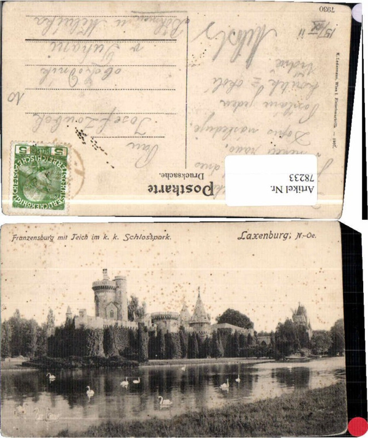 78233,Laxenburg Franzensburg b. Wien K.K. Schlosspark 1914