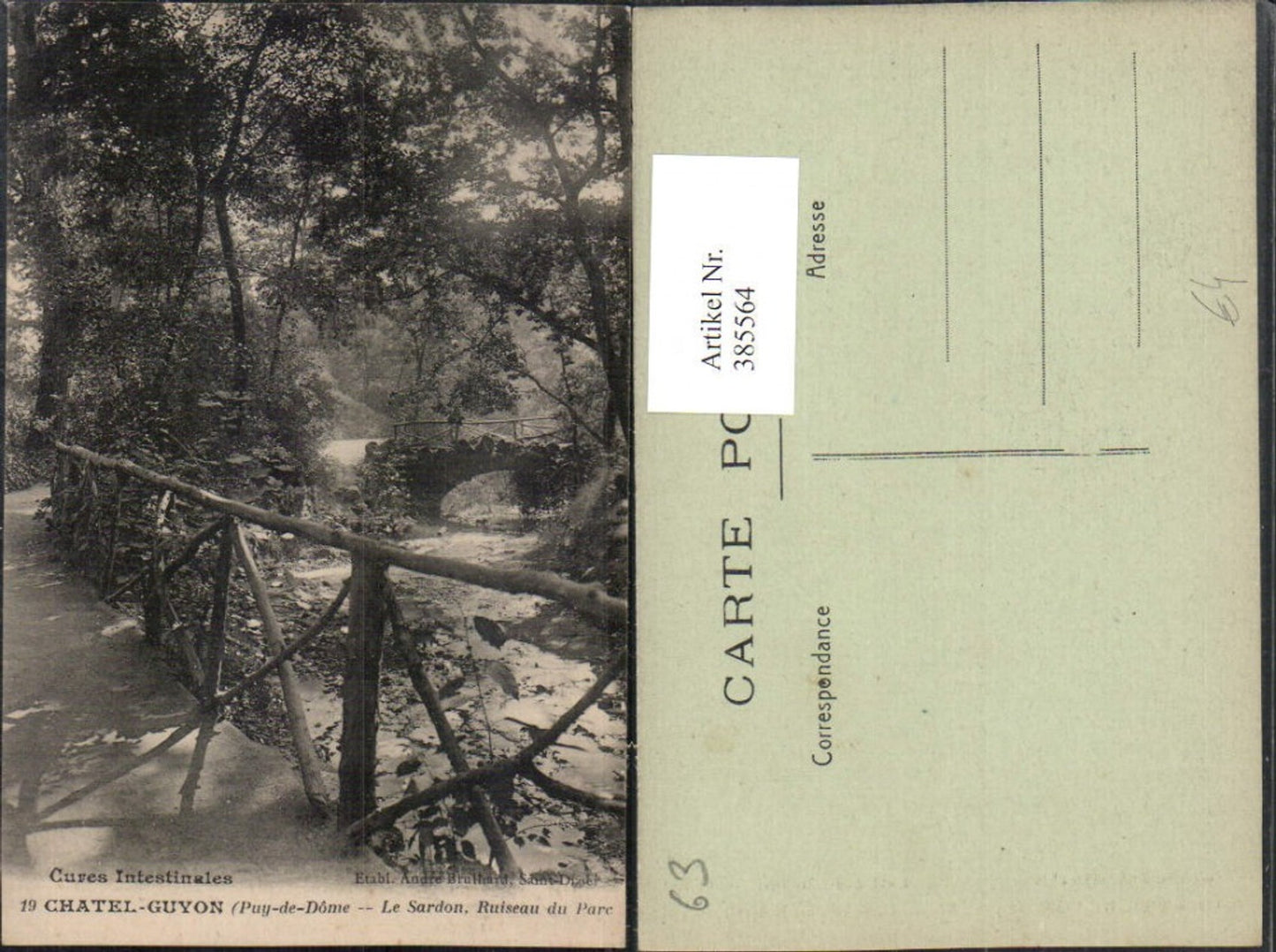 385564,Auvergne Puy-de-Dome Chatel-Guyon Le Sardon Ruiseau du Parc Partie