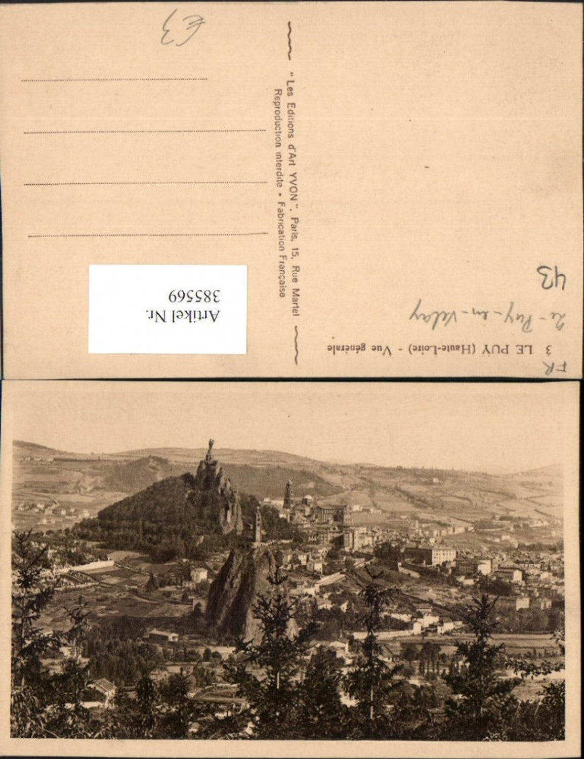 385569,Auvergne Haute-Loire Le Puy Vue generale Totale