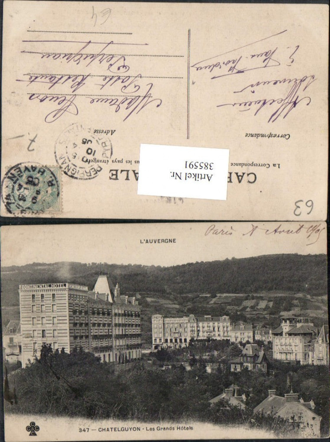 385591,Auvergne Puy-de-Dome Chatel-Guyon Les Grands Hotels