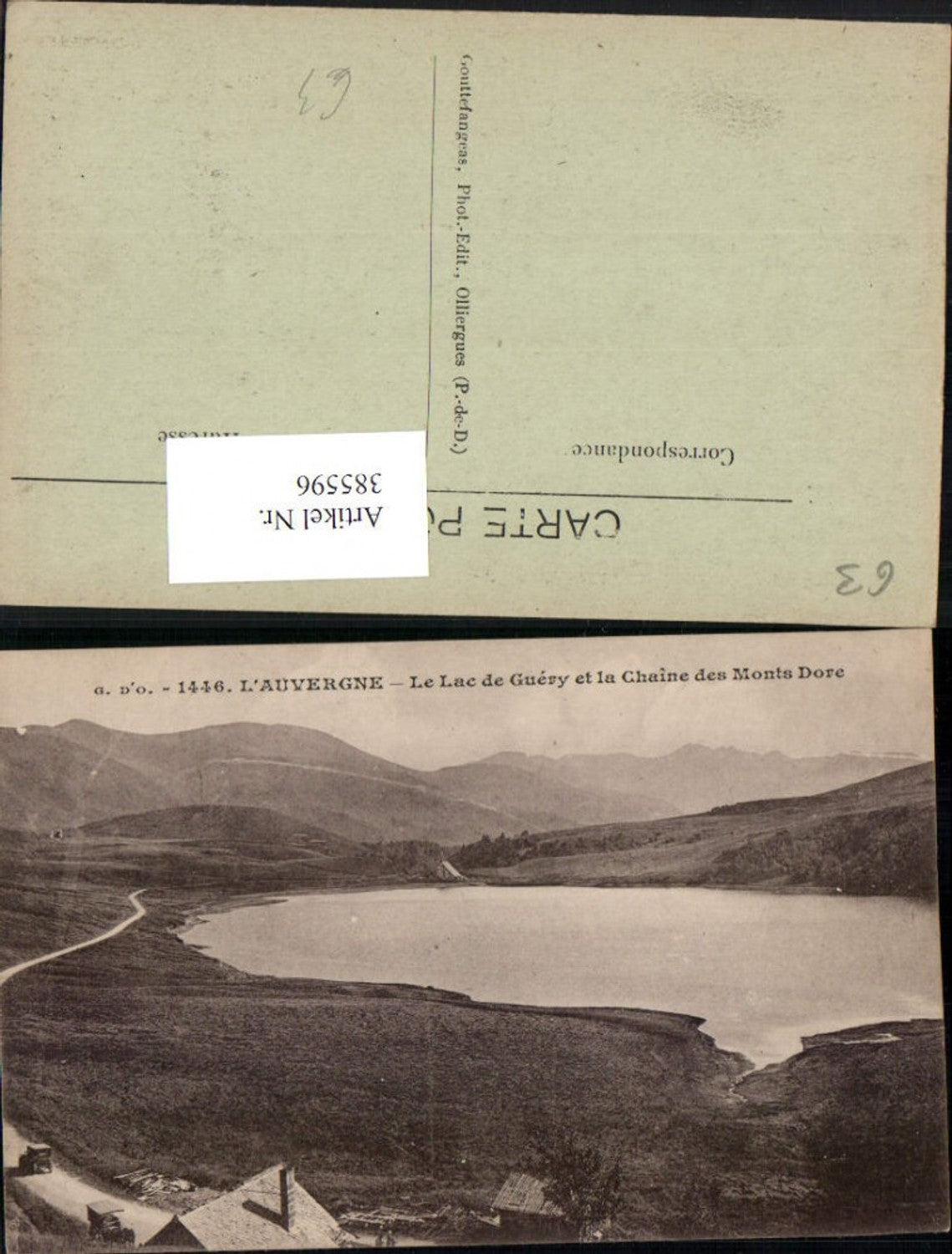 385596,Auvergne Puy-de-Dome Le Lac de Guery et la Chaine des Monts Dore See