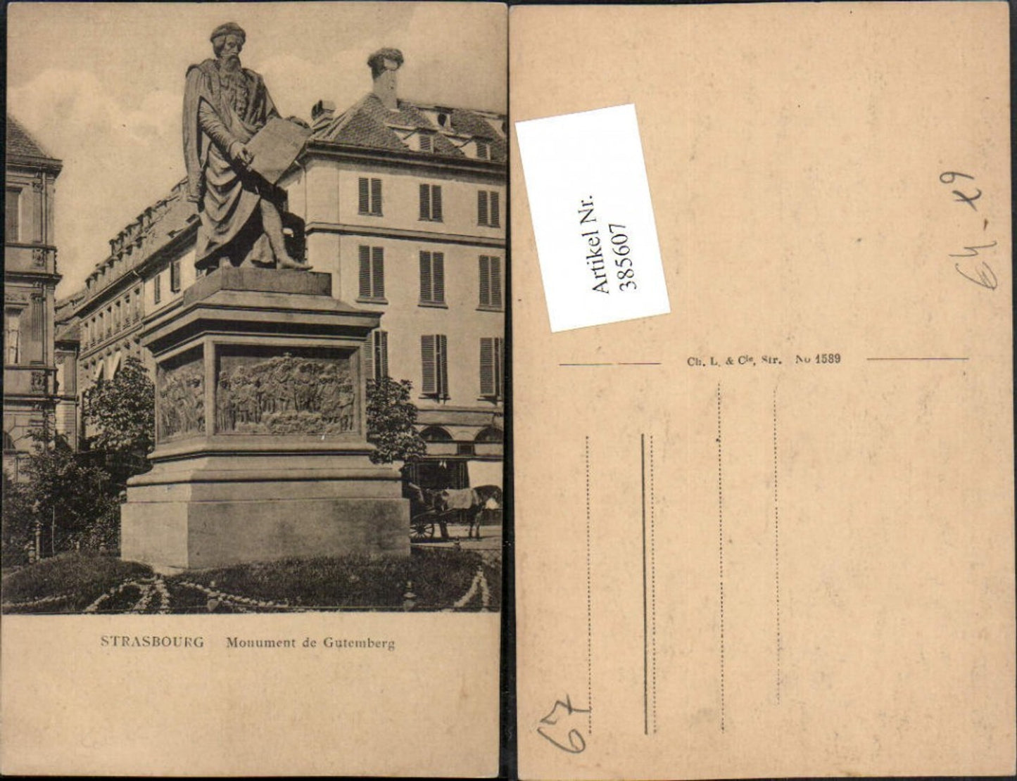 385607,Elsass Bas-Rhin Strasbourg Straßburg Monument de Gutemberg Statue