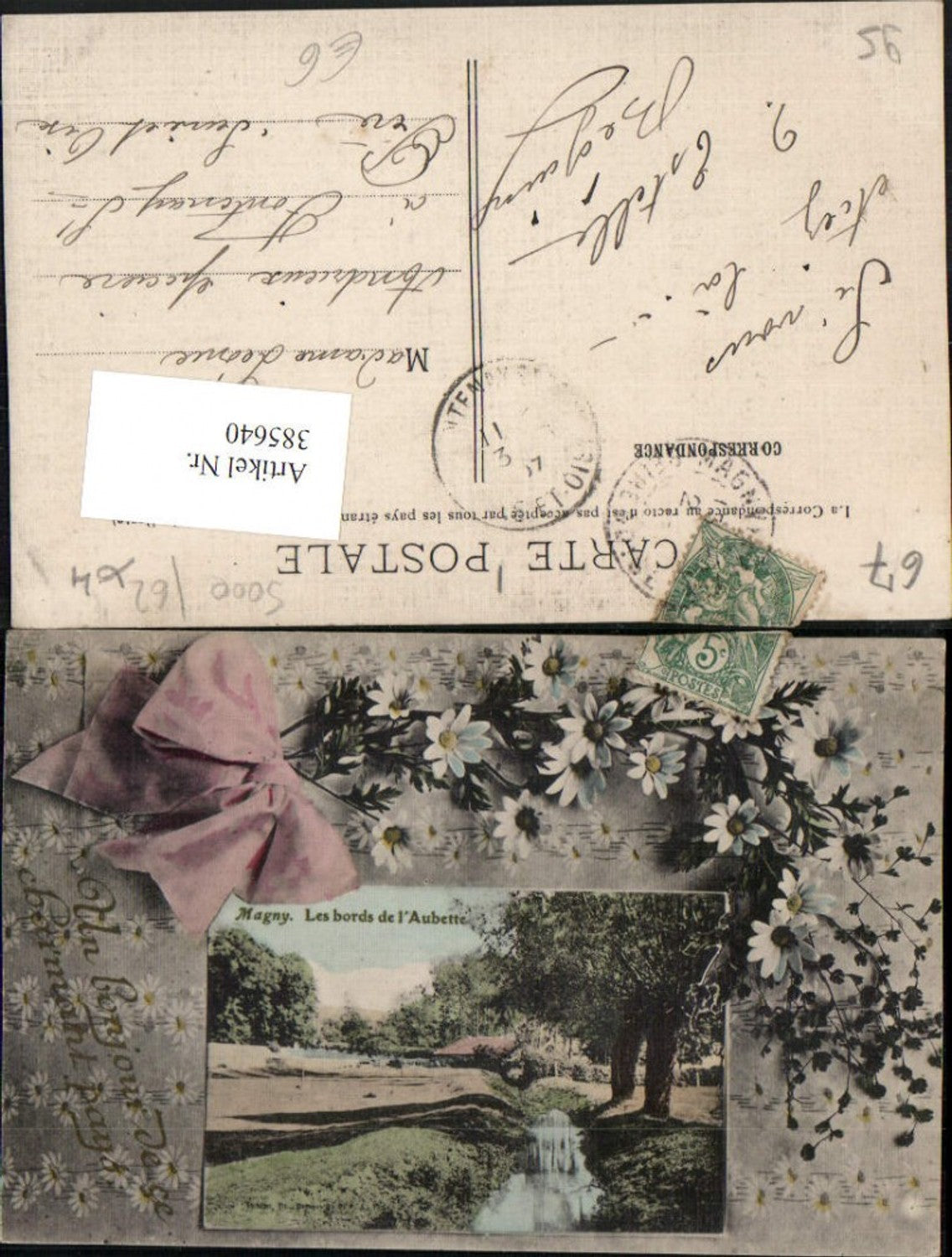 385640,Elsass Bas-Rhin Magny Les bords de l'Aubette Landschaft Blumen Schleife