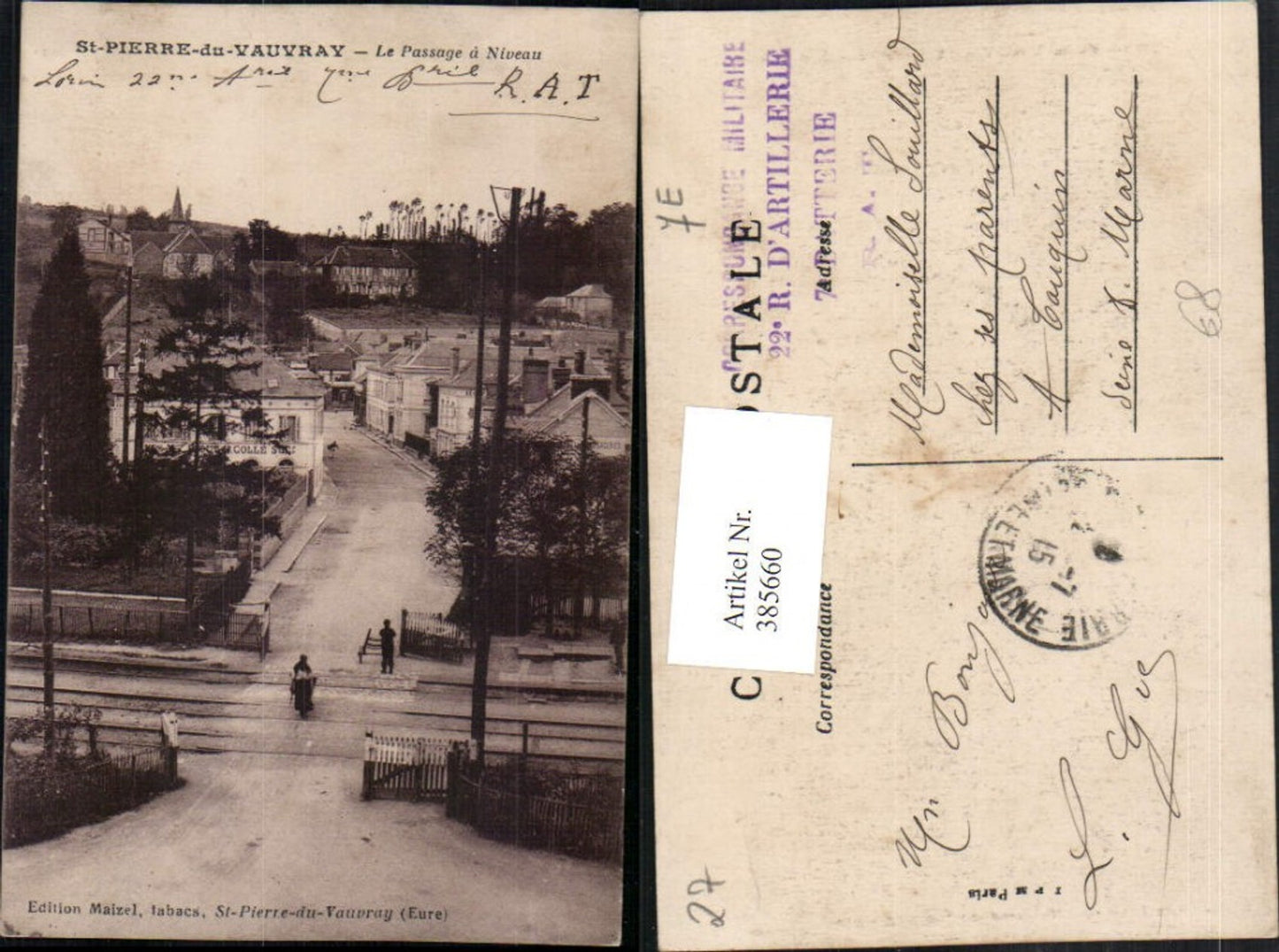 385660,Haute-Normandie Eure St-Pierre-du-Vauvray Le Passage a Niveau Straße Übergang