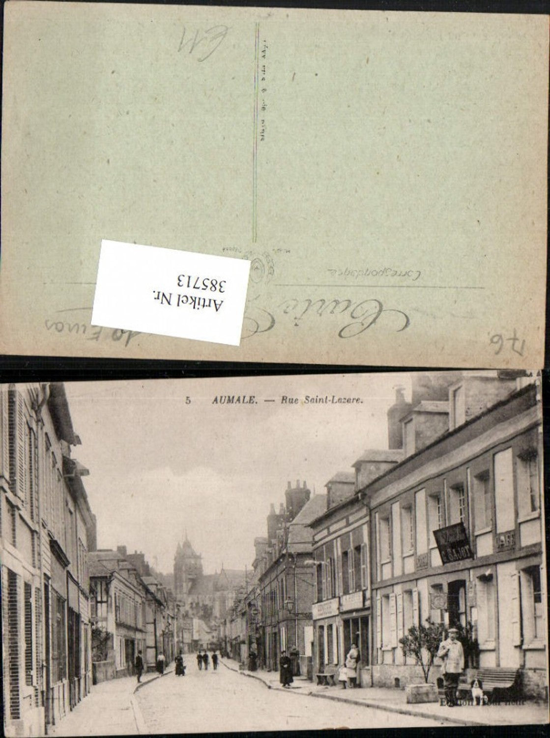 385713,Haute-Normandie Seine-Maritime Aumale Rue Saint-Lazare Straßenansicht