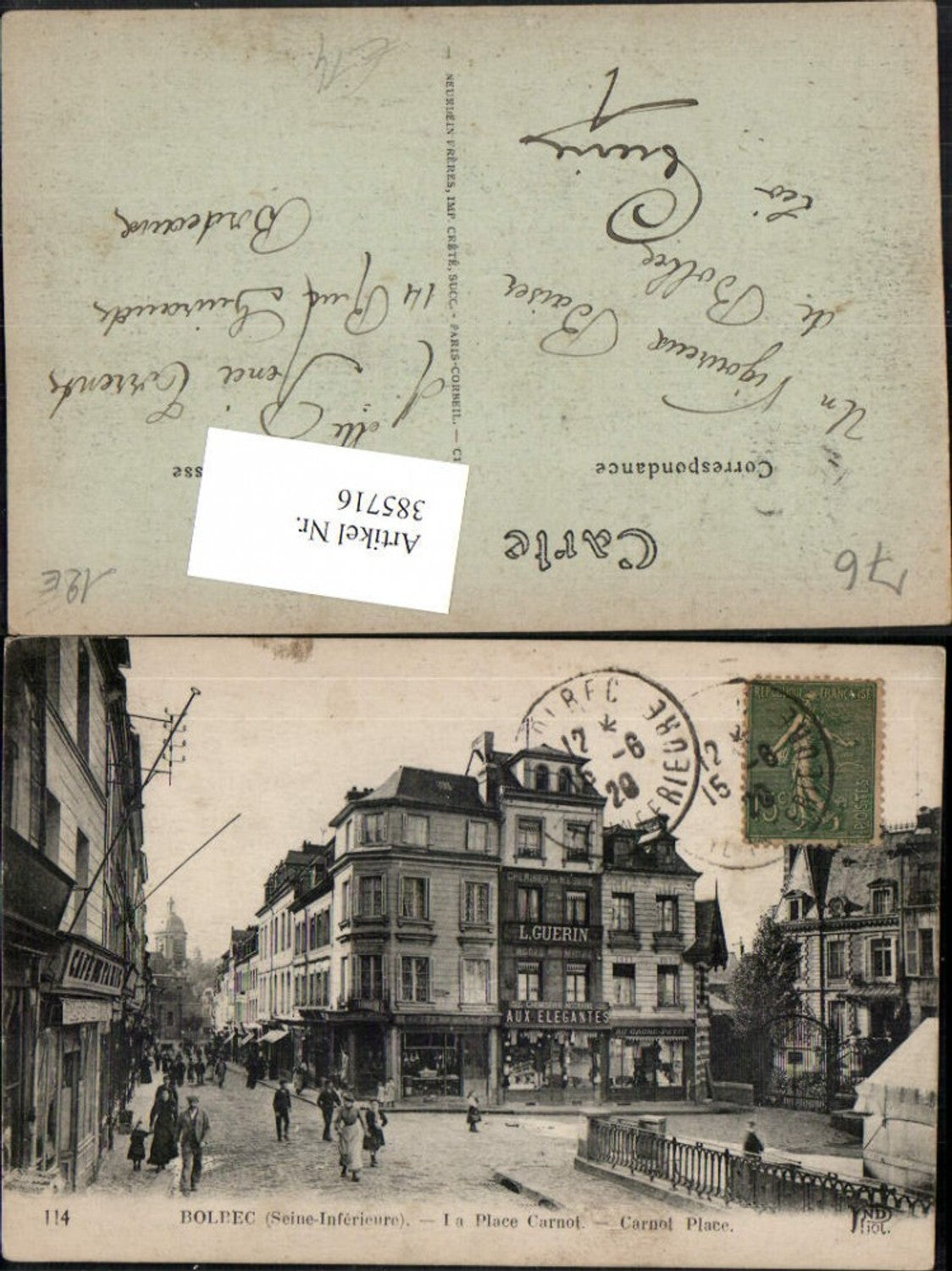 385716,Haute-Normandie Seine-Maritime Bolpec La Place Carnot Straßenansicht Geschäfte