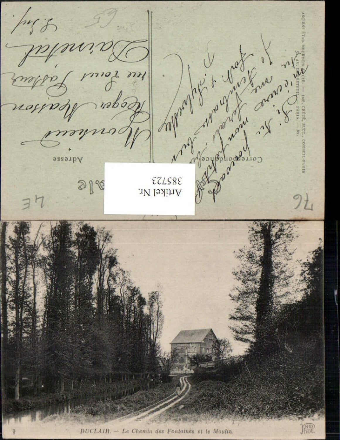 385723,Haute-Normandie Seine-Maritime Duclair Chemin des Fontaines et le Moulin Mühle