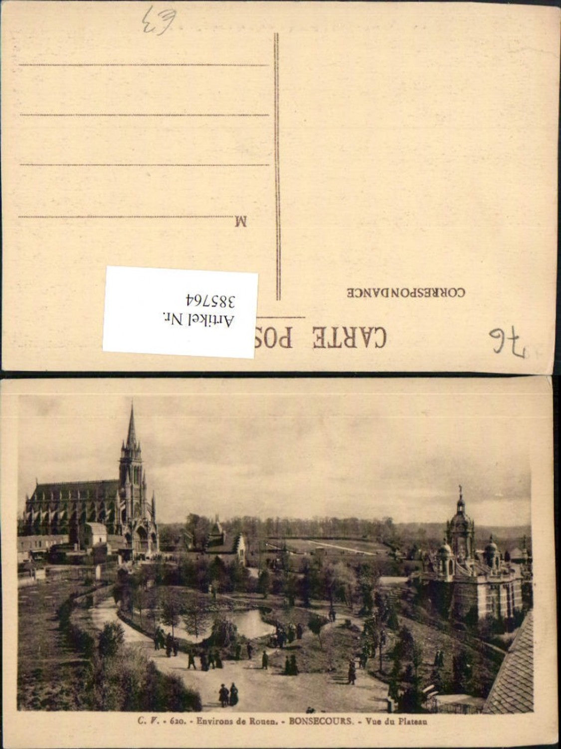 385764,Haute-Normandie Seine-Maritime Rouen Bonsecours Vue du Plateau Kirche