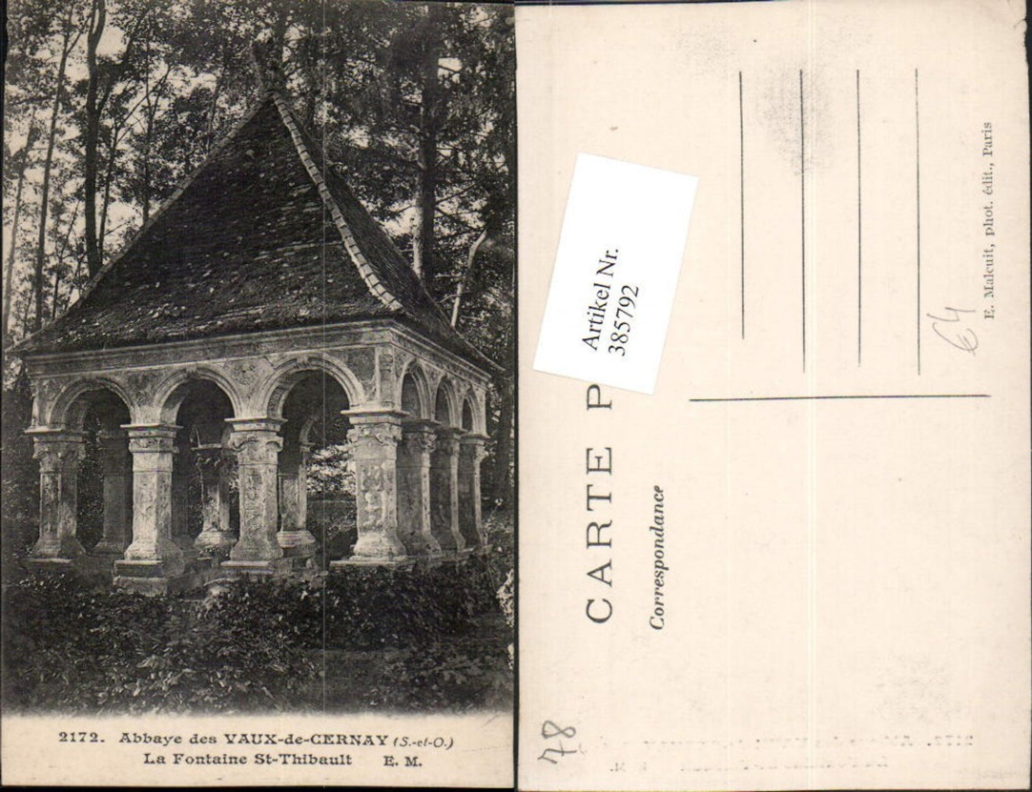 385792,Ile-de-France Yvelines Vaux-de-Cernay Abbaye Fontaine St-Thibault Brunnen