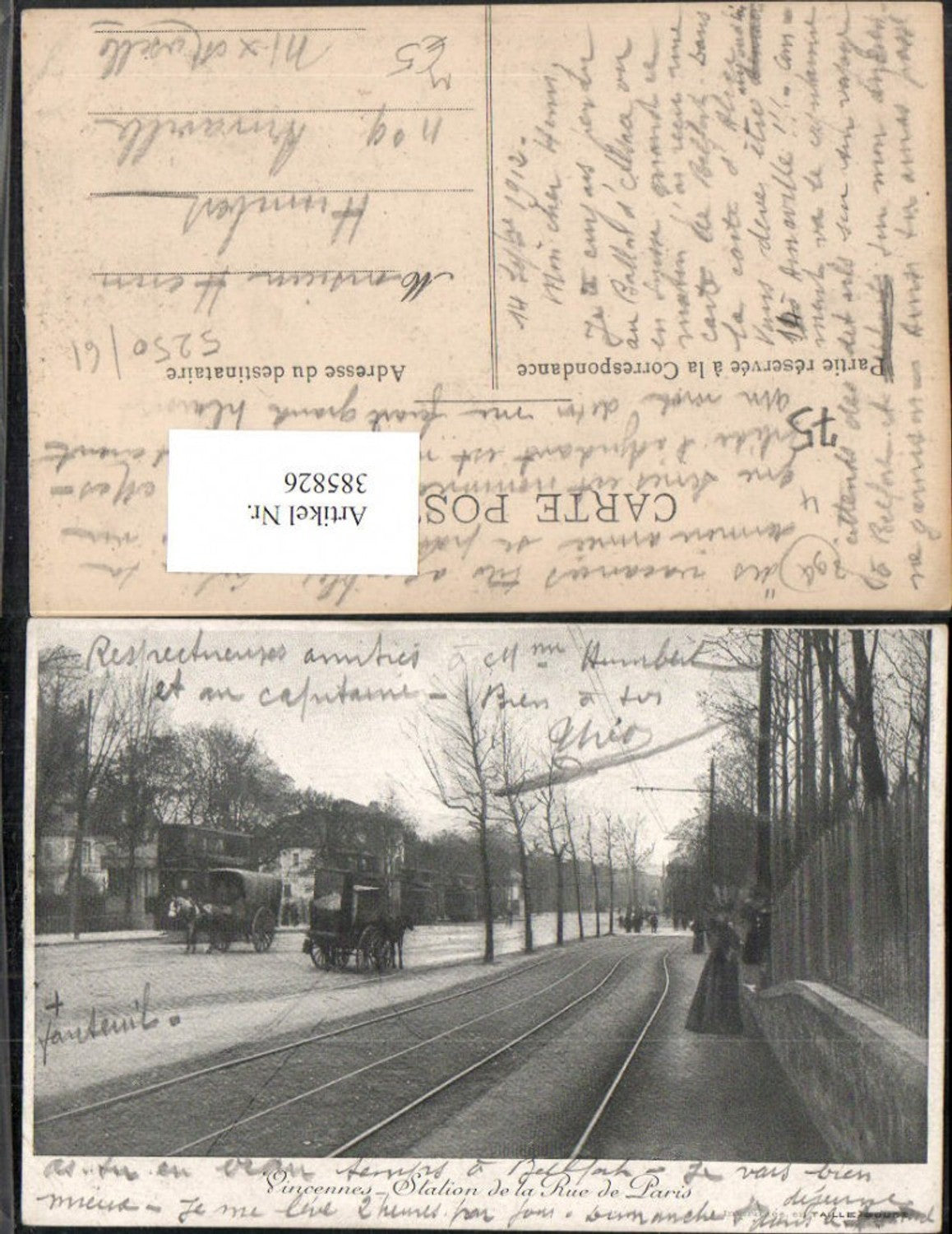 385826,Ile-de-France Val-de-Marne Vincennes Station de la Rue de Paris Bahnsteig Gleise Kutsche