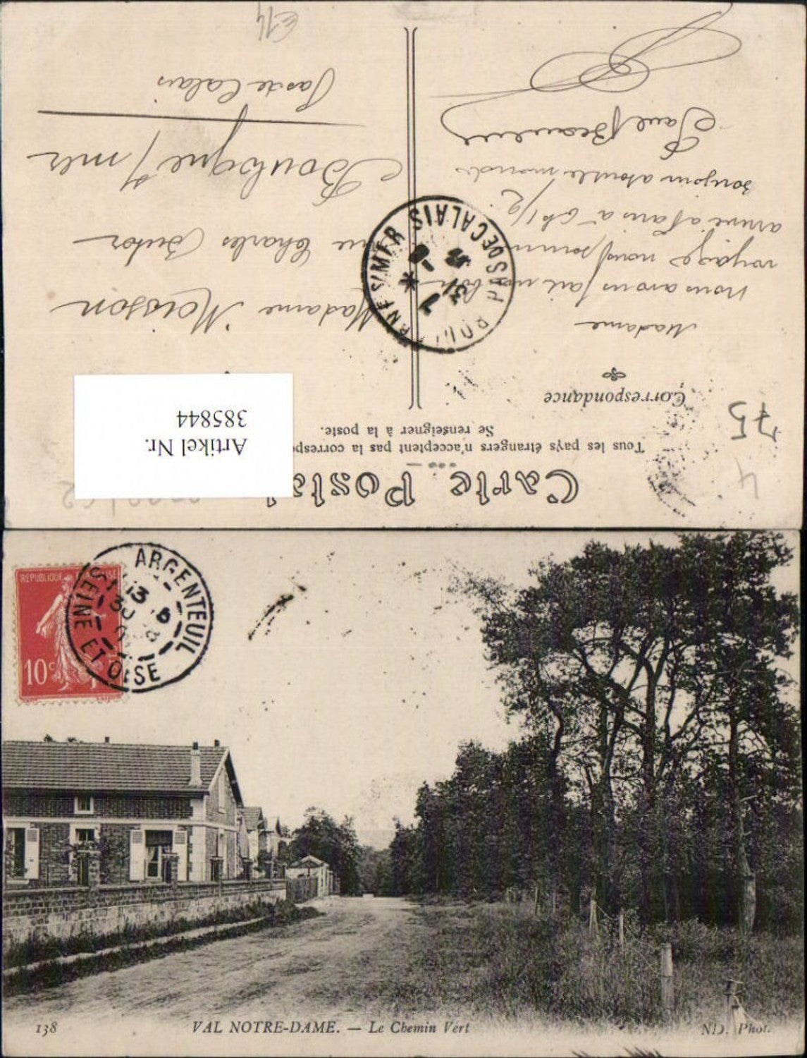 385844,Ile-de-France Val-Oise Argenteuil Val Notre-Dame Le Chemin Vert Straße